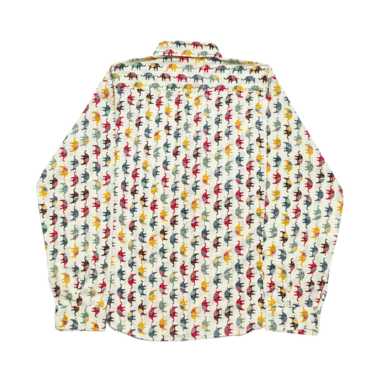 Printed Cotton Shirt with Small Elephant Motifs – Relaxed Fit