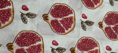 Anar Bagh White Cotton Shirt with Bold Red Pomegranate Print