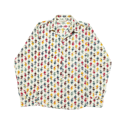 Printed Cotton Shirt with Small Elephant Motifs – Relaxed Fit